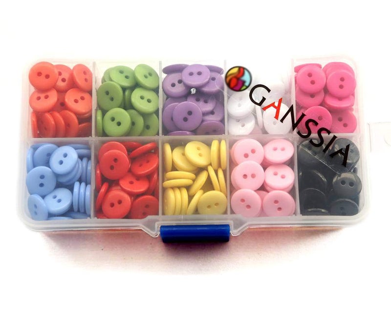 GANSSIA 11/32 Inch (9mm) Very Small Buttons Tiny Size Sewing Flatback Resin Buttons 10 Colors Multi-Colored Pack of 750 with Box - Image 5